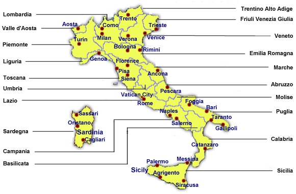 regiony italie